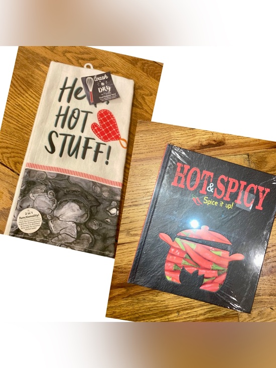 Other - Hot & Spicy Cookbook & Hello Hot Stuff Kitchen Towel Bundle - NWT